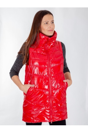 картинка М-101 Жилет женский удлиненный  (красный) от магазина ООО «СПОРТЛИНК»