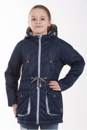 картинка Детская куртка-парка для девочки весна/осень КМ-005 (синий) от магазина ООО «СПОРТЛИНК»