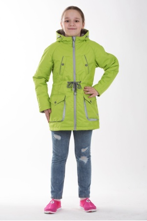 картинка Детская куртка-парка для девочки весна/осень КМ-005 (лайм) от магазина ООО «СПОРТЛИНК»