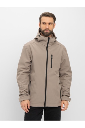картинка М-32 Куртка - ветровка мужская "СОФТШЕЛЛ" (коричневый) от магазина ООО «СПОРТЛИНК»